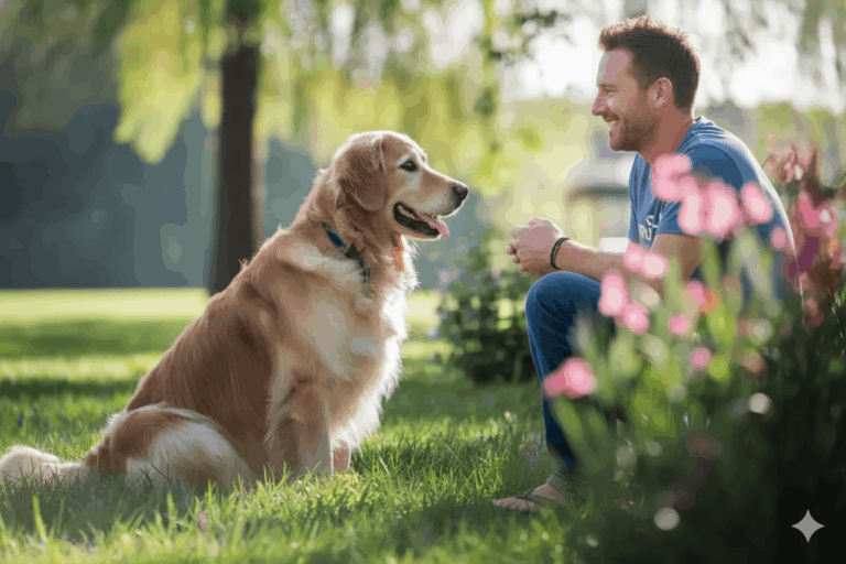 בעלים מלטף כלב גולדן רטריבר בוגר, גילוי מוקדם סרטן בכלבים